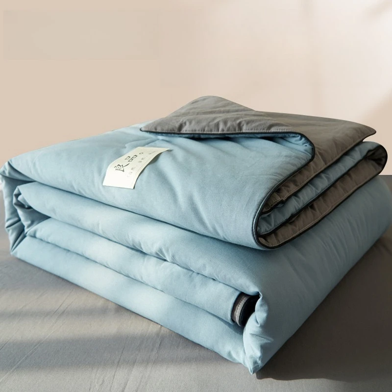 Summer Blanket 100 Cotton Inside and Outside Pure Cotton Air Conditioning Quilt Soft Skin-friendly Breathable Thin Duvet Summer