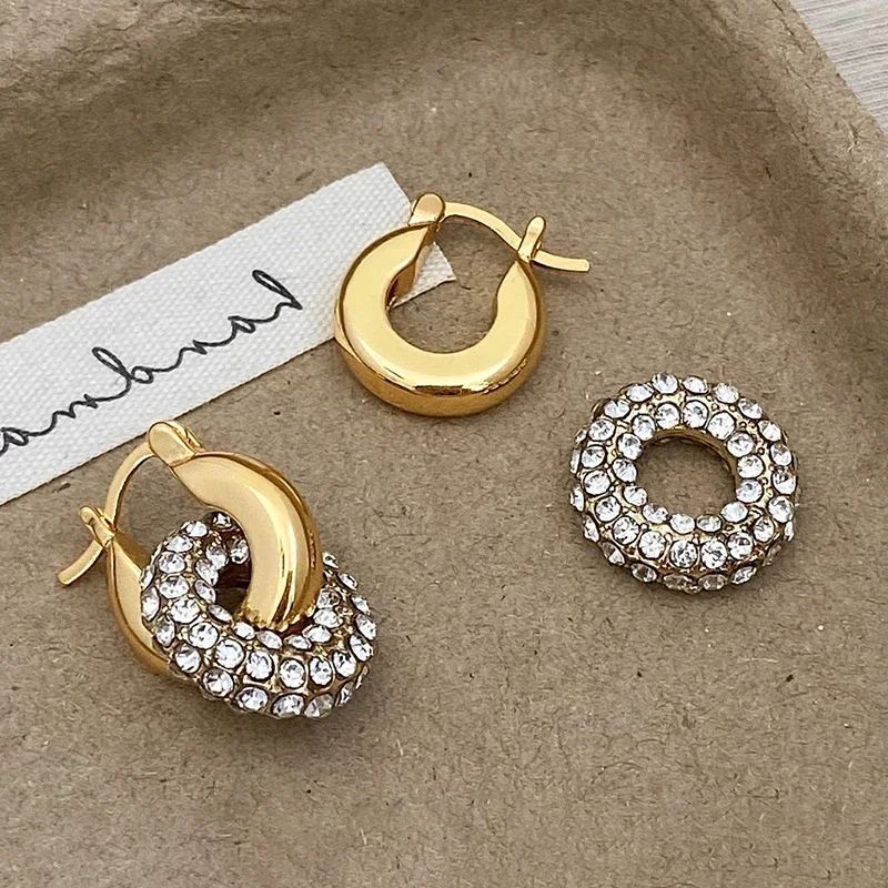 حقيقي 925 فضة الزركون الحد الأدنى جولة هوب أقراط للنساء العصرية غرامة مجوهرات ضوء الفاخرة الملحقات