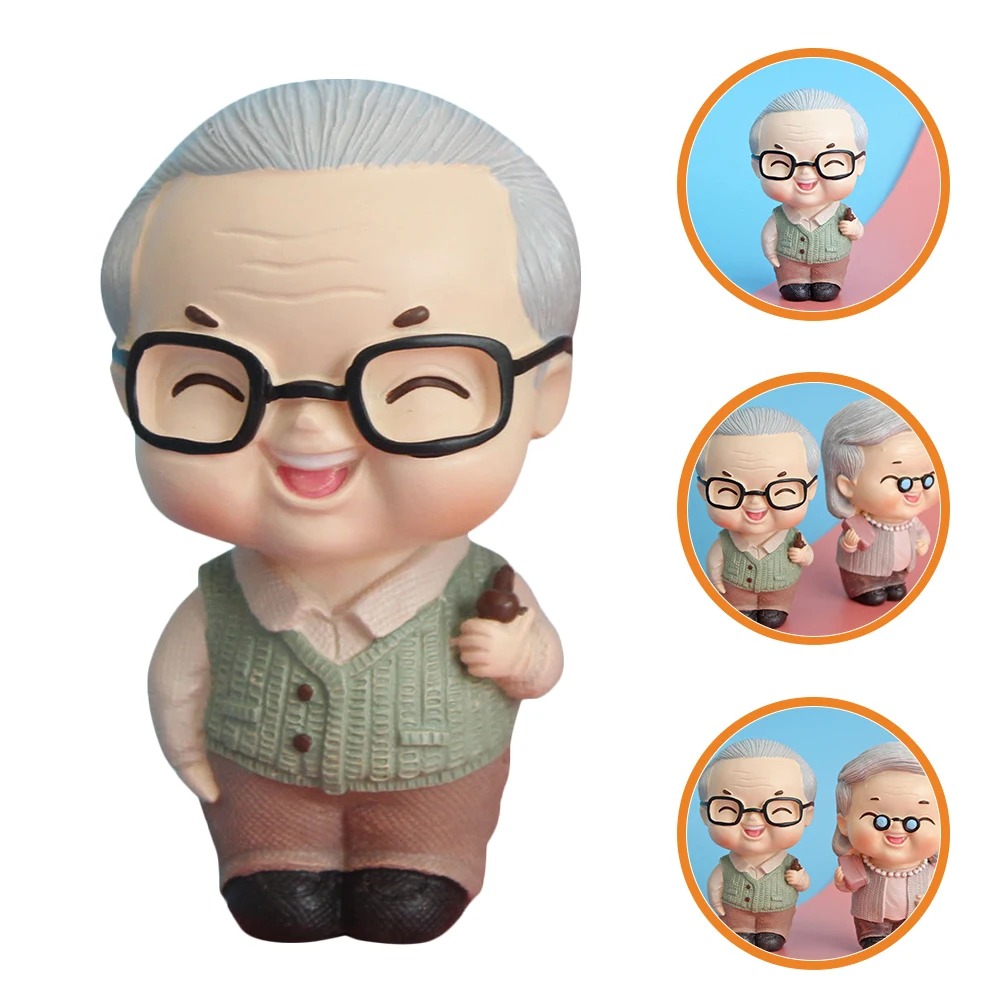 

Topper Cake Decoration Ornaments Resin Couple Figurines Mini Elderly Couples Decorations Lovers