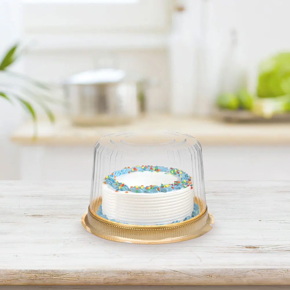 

50pcs Cake Boxes 4 Inch Dome Lid Containers Plastic Carriers Cheese Packaging Party Favor Boxes Home Dessert Shop