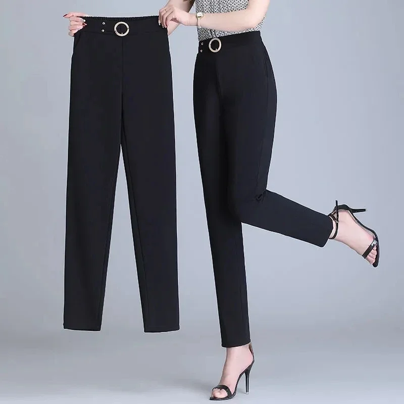 

Women's High Waist Office Pencil Ankle-length Pants New Spring Harem Pantalones Big Size 4xl Sweatpants Thin Ol Trousers Z511