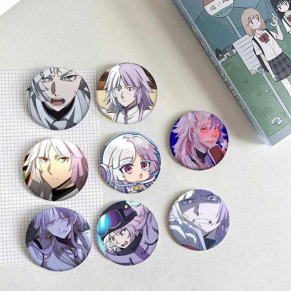 1 Stück Anime S-Sigma Cute Bsd Creator Cartoon-Stil Abzeichen Broschen für Rucksackdekoration Runde Emaille-Pins für Accessoires
