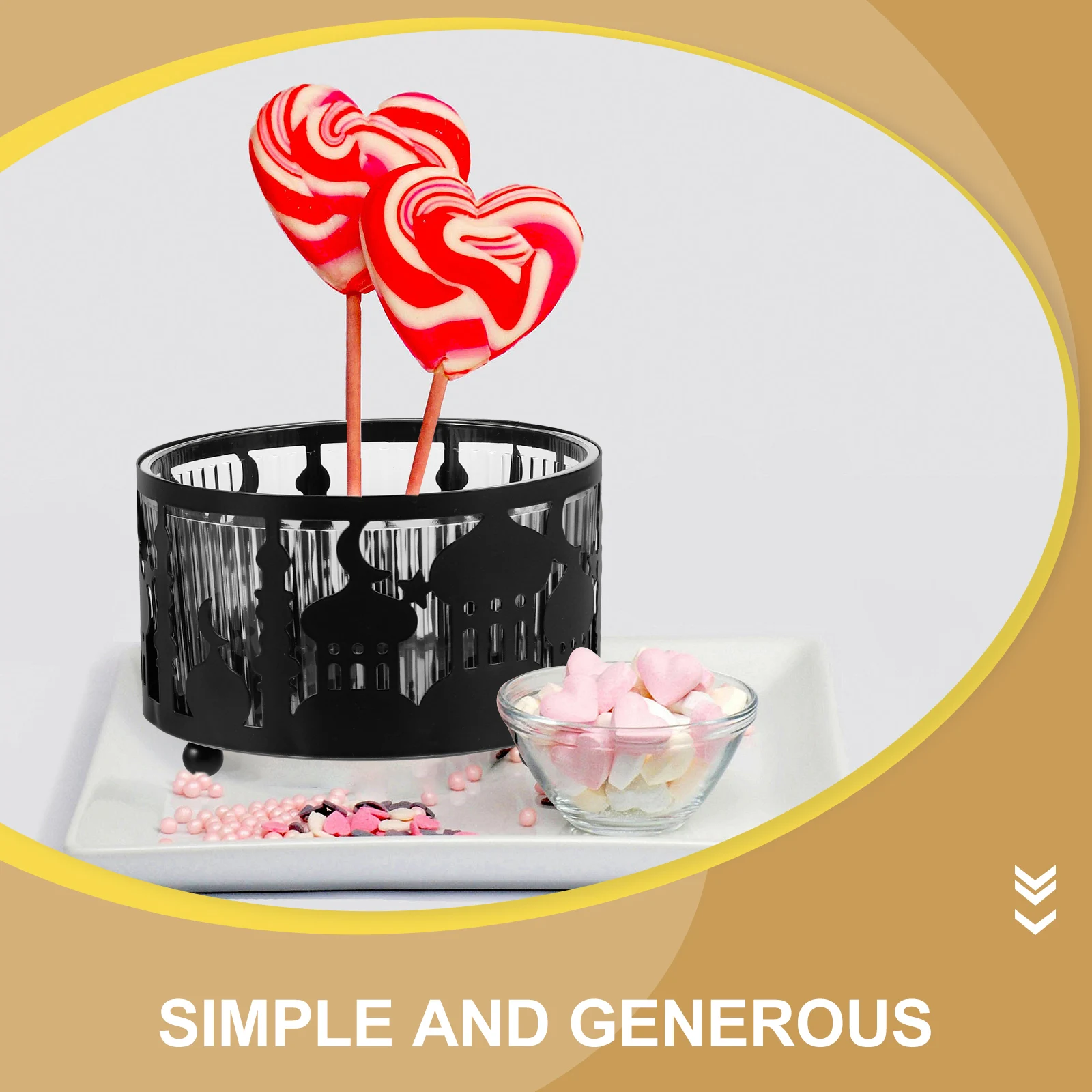 

Candy Tray Snack Storage Boxes Chocolate Favor Container Iron Treat Black Home Decor Ramadan Party Bowls Kitchen Accessories