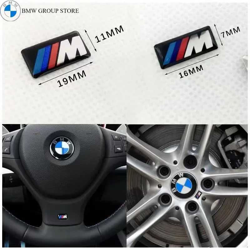 BMW GROUP For All BMW E46 E39 E38 E90 E60 E36 F30 F20 X1 X3 X5 M Logo Car Steering Wheel Hub Caps Center Emblem Badge Sticker