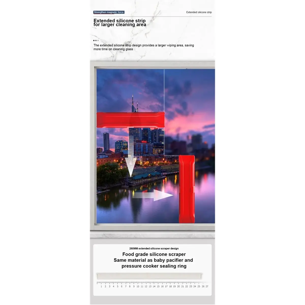 Household Double Layer Window Cleaner Double-Sided Magnetic Glass Cleaning Tool for High-Rise Buildings