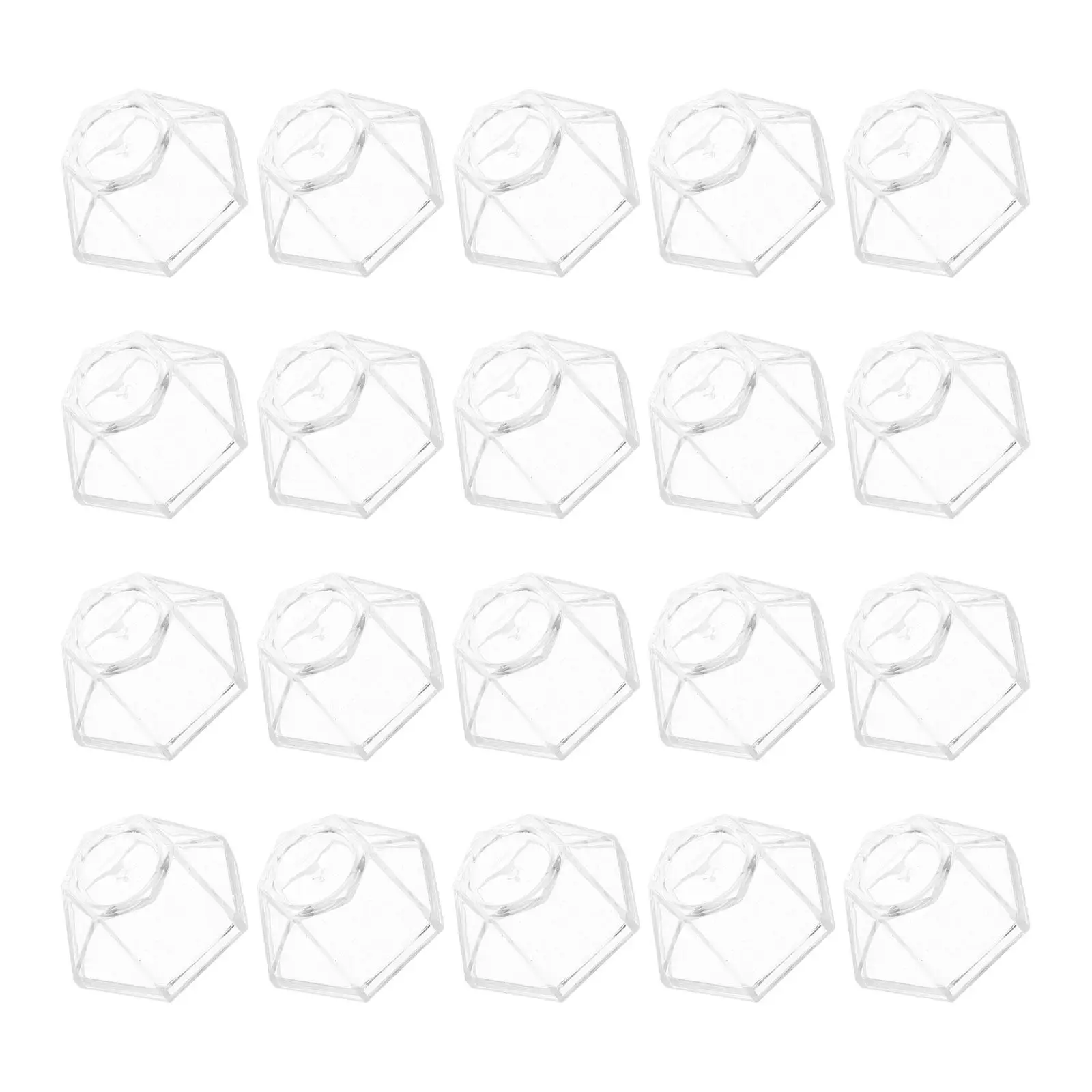 

20Pcs Hexagon Acrylic Crystal Ball Holder Stand Clear Transparent Display Pedestal for Mineral Specimens Gemstones Jewelry