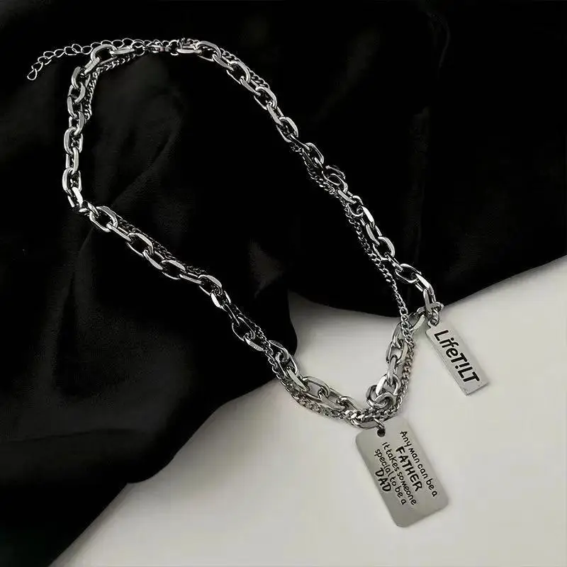 Punk Cross Star Natural Stone Beaded Necklace Goth Cross Chain Necklace Kpop Pendant Necklaces for Women Party Jewelry