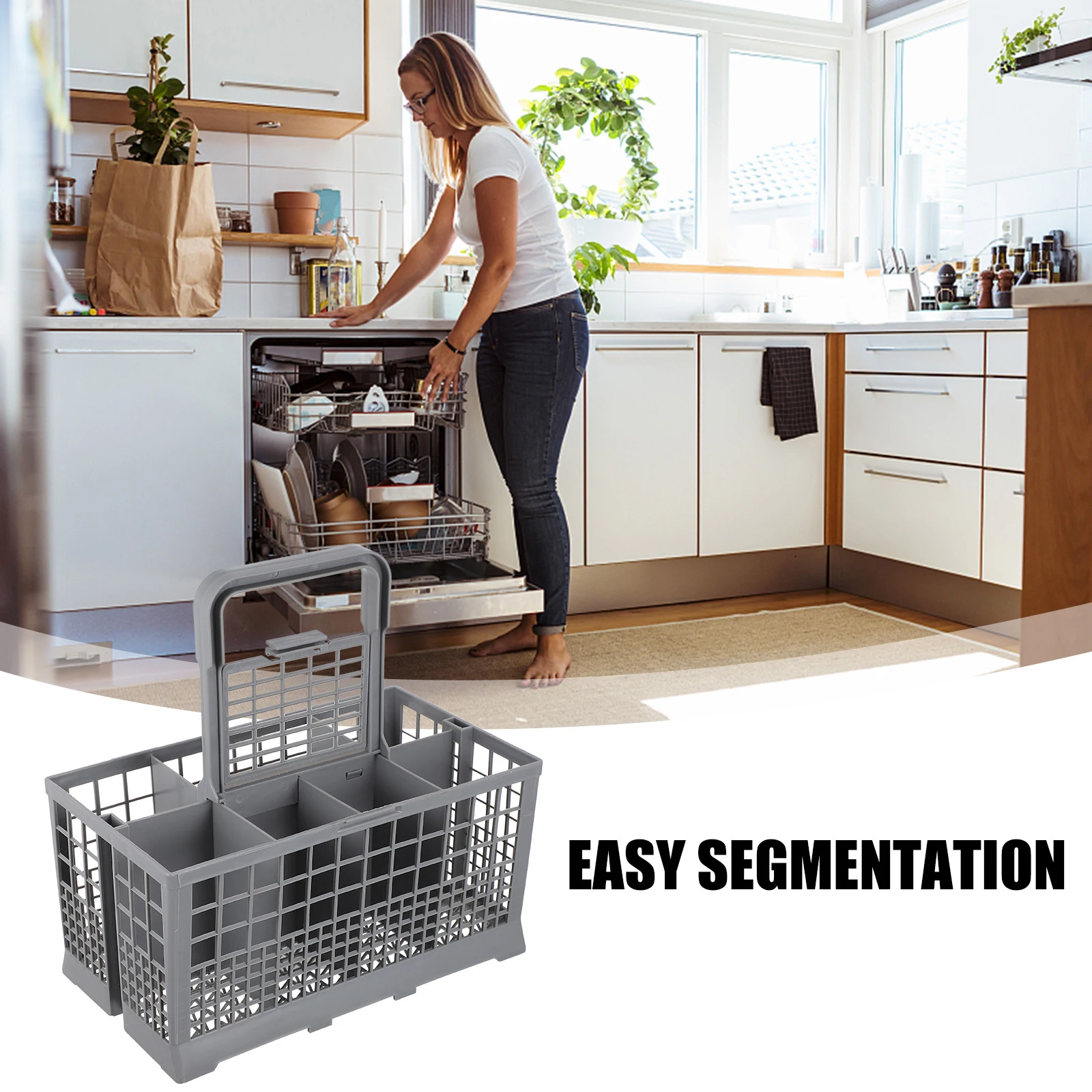 

Dishwasher Storage Box Basket Cutlery Rack Tableware Draining Silverware Plate ABS Multiple Compartments Universal
