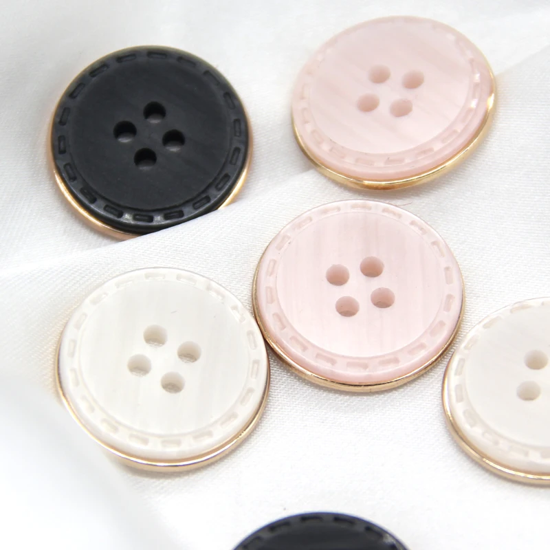 HENGC 18/21/25mm 4 Holes Retro Round Metal Buttons For Clothing Women Coat Blazer Knit Handmade Decorations Sewing Accessories