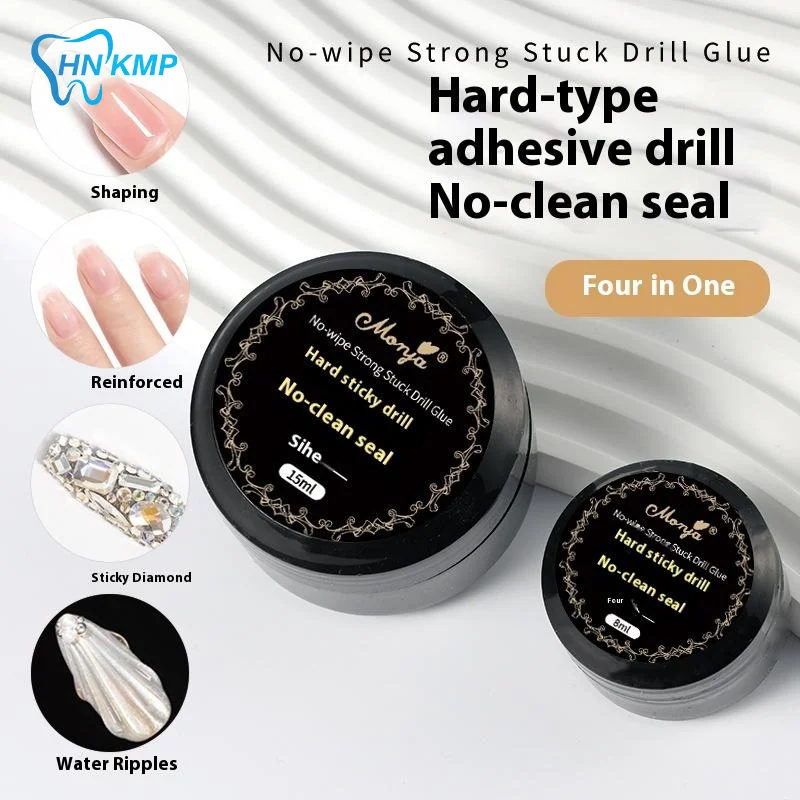Gel colla per unghie appiccicosa super forte per decorazioni per unghie con strass 8/15ml senza salviette Gel UV funzionale adesivo per gemme fai da te
