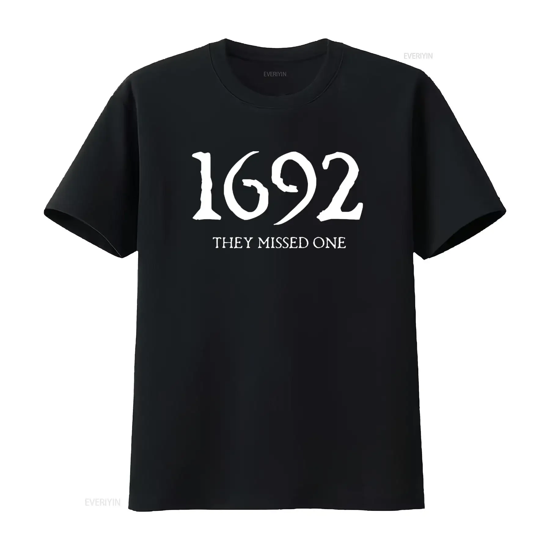 

1692 They Missed One Funny Womens T Shirt Black vintage Washed Top For Everyday Wear Stretched graphic Stylish Casual