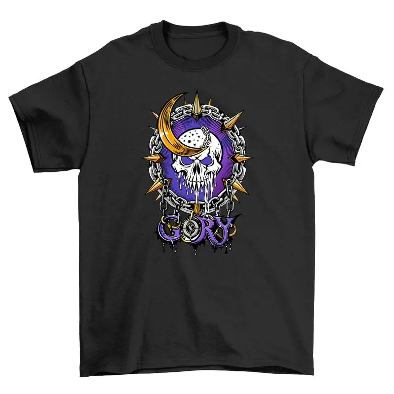 Gothic_87 Skull Horns T-shirt - Darkly Hilarious! 100% Cotton, Funny Unisex Te