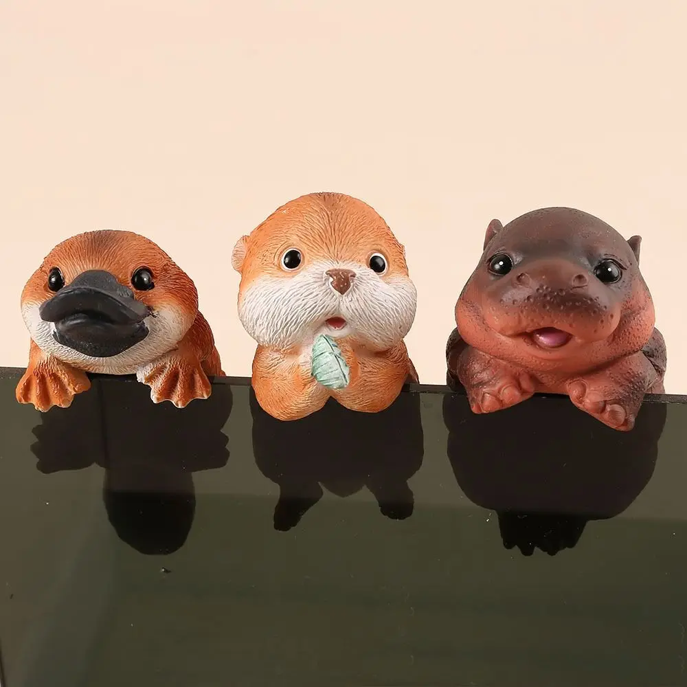 

Мультяшная фигурка маленького животного, милые поделки из смолы, выдра, бонсай, украшения, ремесленная скалолазание, статуя животного, домашний рабочий стол