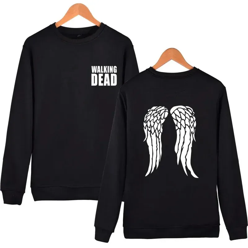 The Walking Dead Zombie Daryl Dixon Wings Felpa con cappuccio oversize Donna Uomo O-Collo Manica lunga Girocollo Felpa Tuta casual