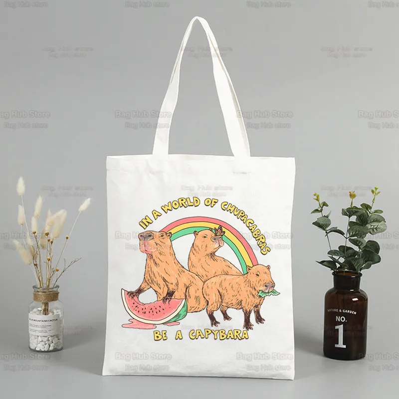 Capybara Shopper Bags Shopping Bag Tote Bag Capybaras Is My Spirit Animals Shoulder Bag Canvas Bags Large College Handbag