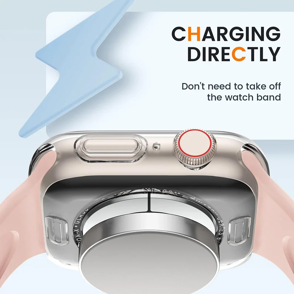 Etui TPU do Apple Watch Series 10 9 8 7 42 mm 46 mm 41/45 mm Bez ekranu Pełna osłona zderzaka do iWatch 6 5 4SE 40/44 mm 38 mm