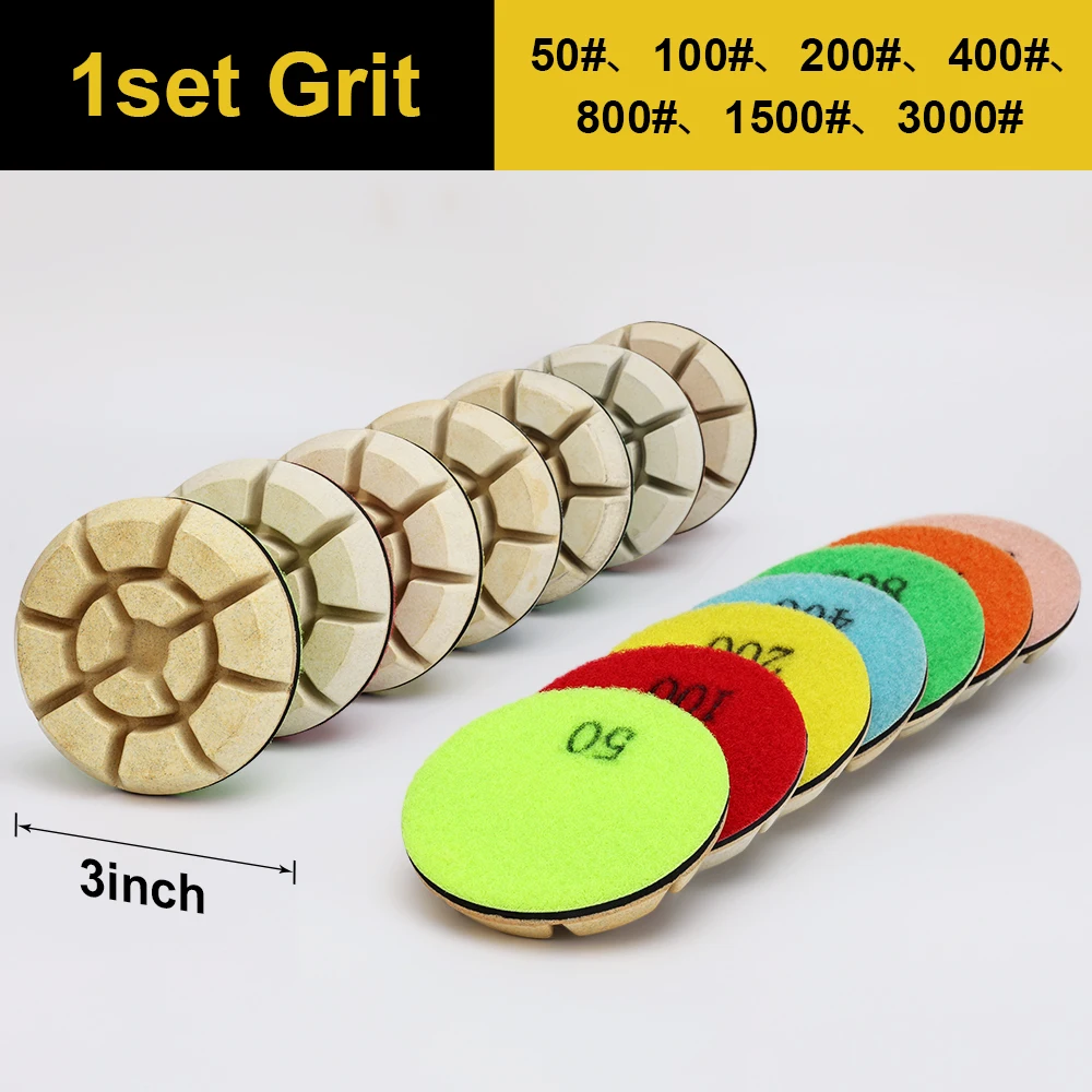 3inch Diamond Floor Polishing Pads Resin Bond For Concrete Floor Marble Wet Grinding Discs Polish Abrasive Tools