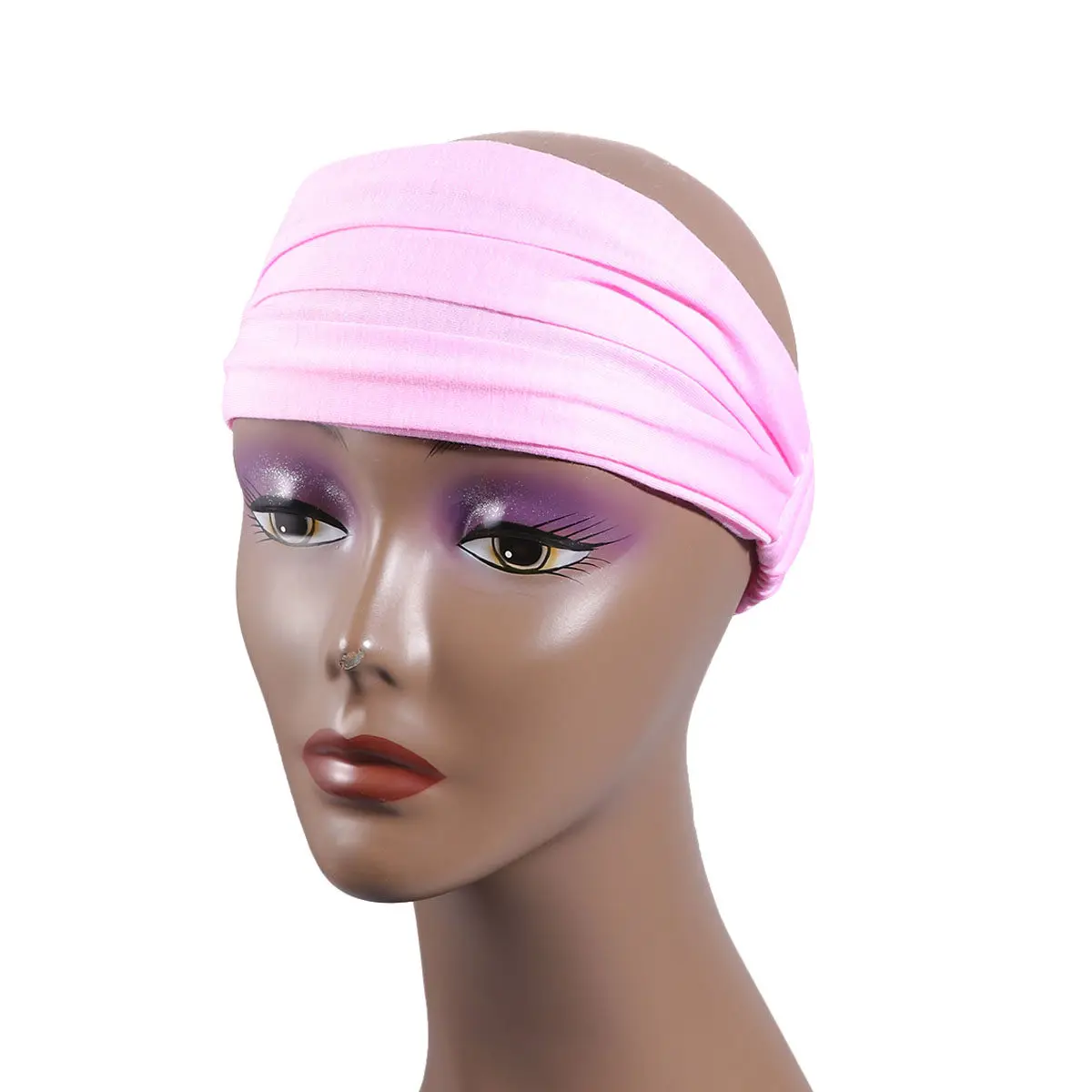 5Pcs Cotton Hair Bands Elastic Winter Headbands for Women Daily Use Fashion Headwear in Blue Grey Coffee Pink