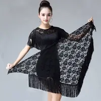 Bufanda de cadera para danza del vientre con borlas a la moda, falda con cinturón de encaje negro rosa para mujer, cinturón bohemio para danza del vientre, disfraces de espectáculo