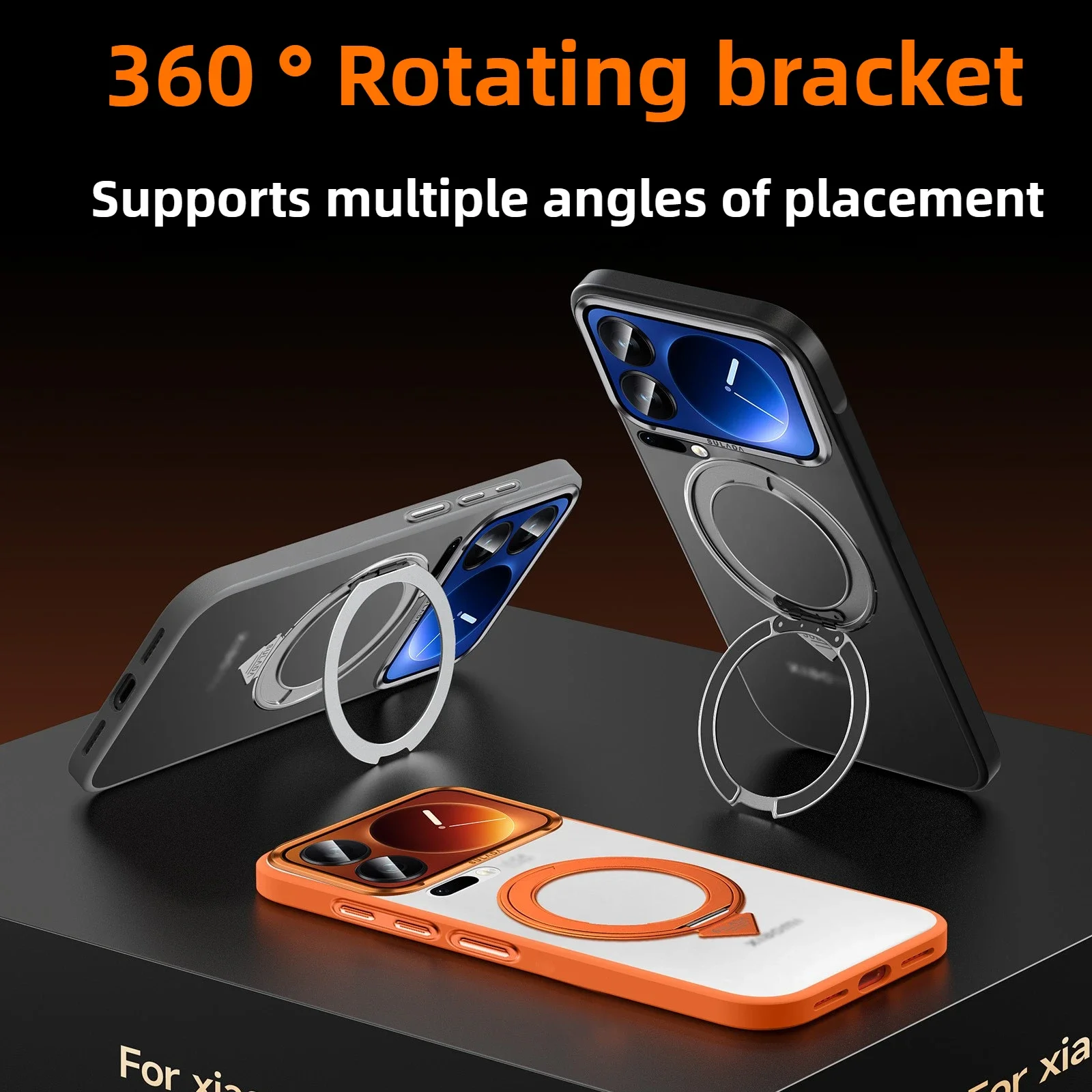 

Frosted Transparent Case For Xiaomi 17 Pro Max SULADA 360°Bracket Skin Feel with Magnetic for Xiaomi17Pro Case Metal Lens Ring