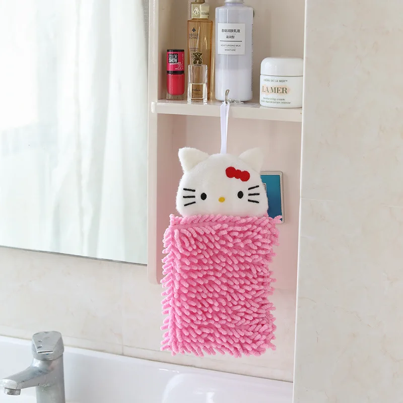 Sanrio Cinnamoroll Cartoon Hand Towels Wipe Anime Kruomi My Melody Pompompurin Quick Dry Hand Towel for Kitchen Bathroom Tools