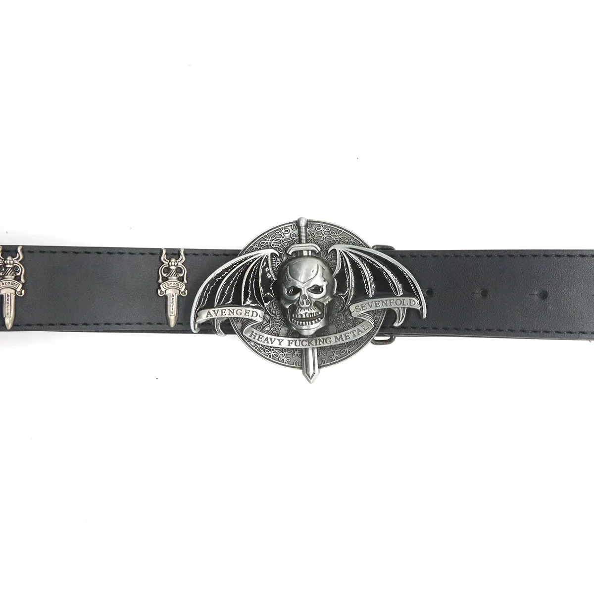 New Designer Skull Wing Belts for Man American Retro Jeans Skirt Accessories Saint Sword Punk Rivet Fashion Y2k Belt view 4