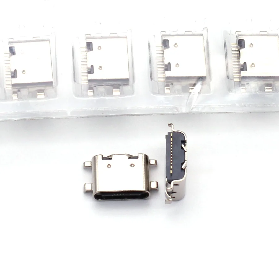 10pcs USB-3.1 USB Connector Type C Horizontal Mid Mount 16P Female 1.6mm through board 0.8mm for charger adapter DIY Type C