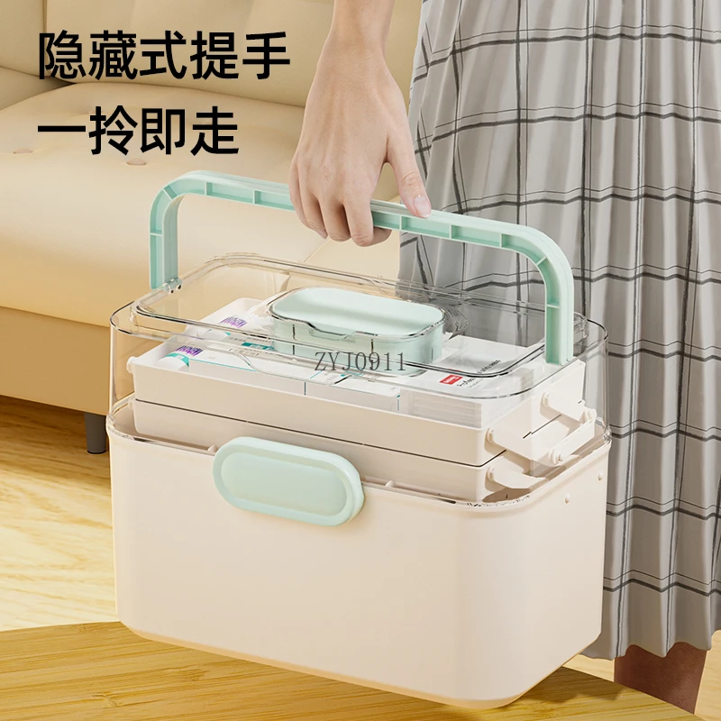 *Family Pack Household Drug Storage Box Large Capacity Multi-layer Children's Medical Kit First Aid Kit