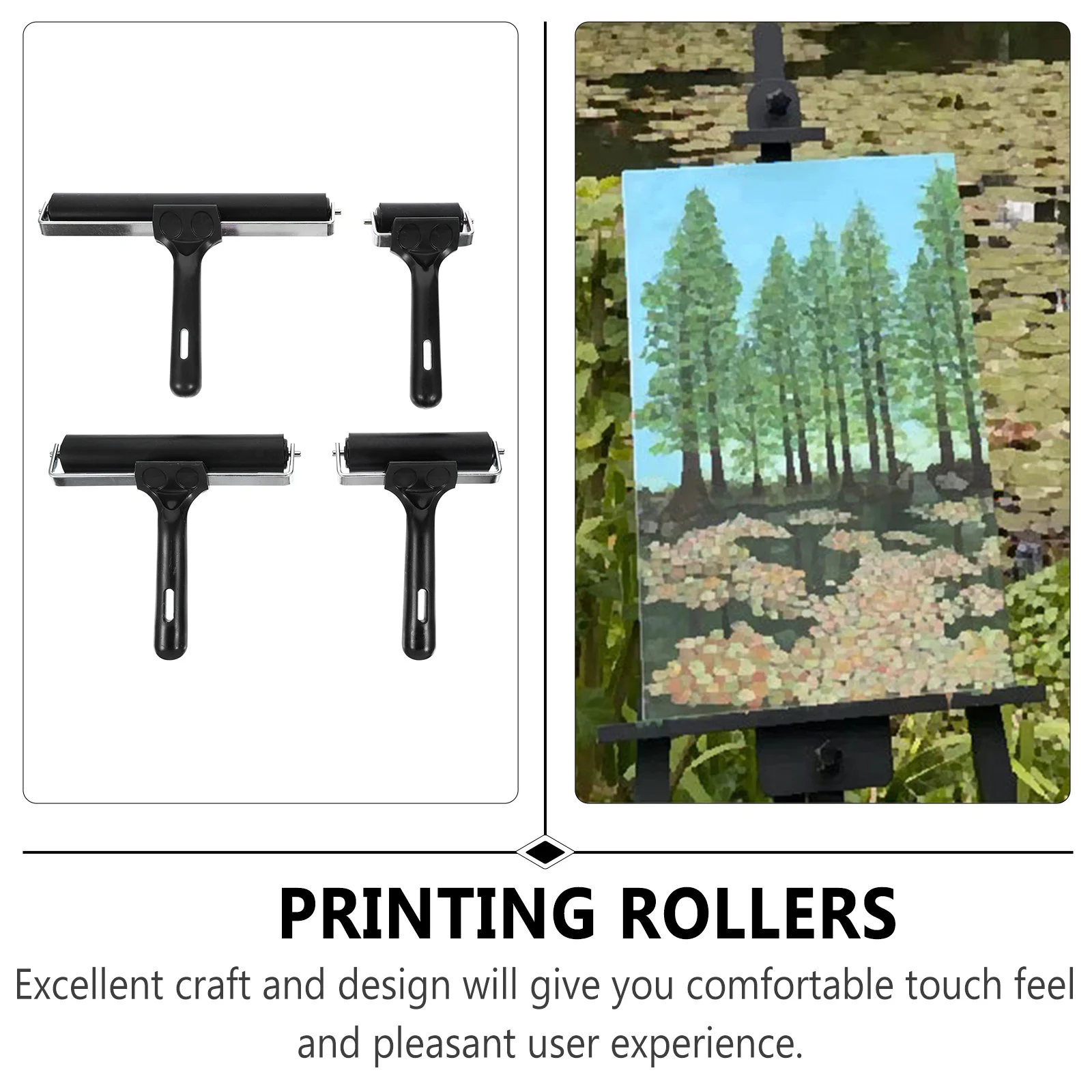 

4 шт. резиновый валик премиум-качества, нескользящая ручка для рисования, печати, сделай сам, аппликатор чернил для рукоделия, штамповка, художественный инструмент