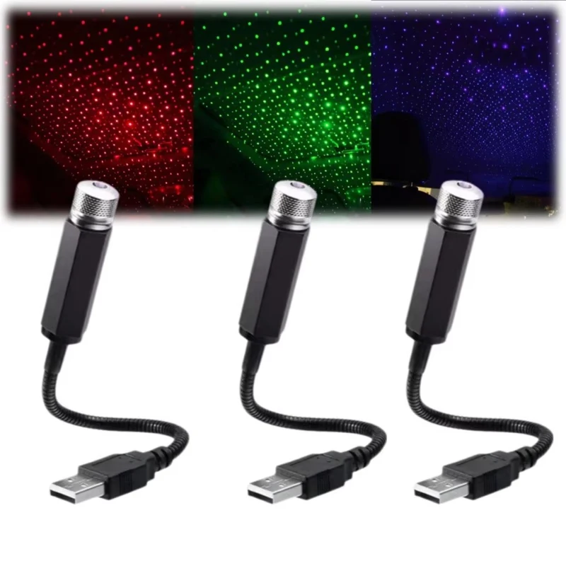 1/2/3pcs Romantic LED Starry Sky Night Light 5V USB Powered Galaxy Star Projector Lamp for Car Roof Room Decor Plug and Play