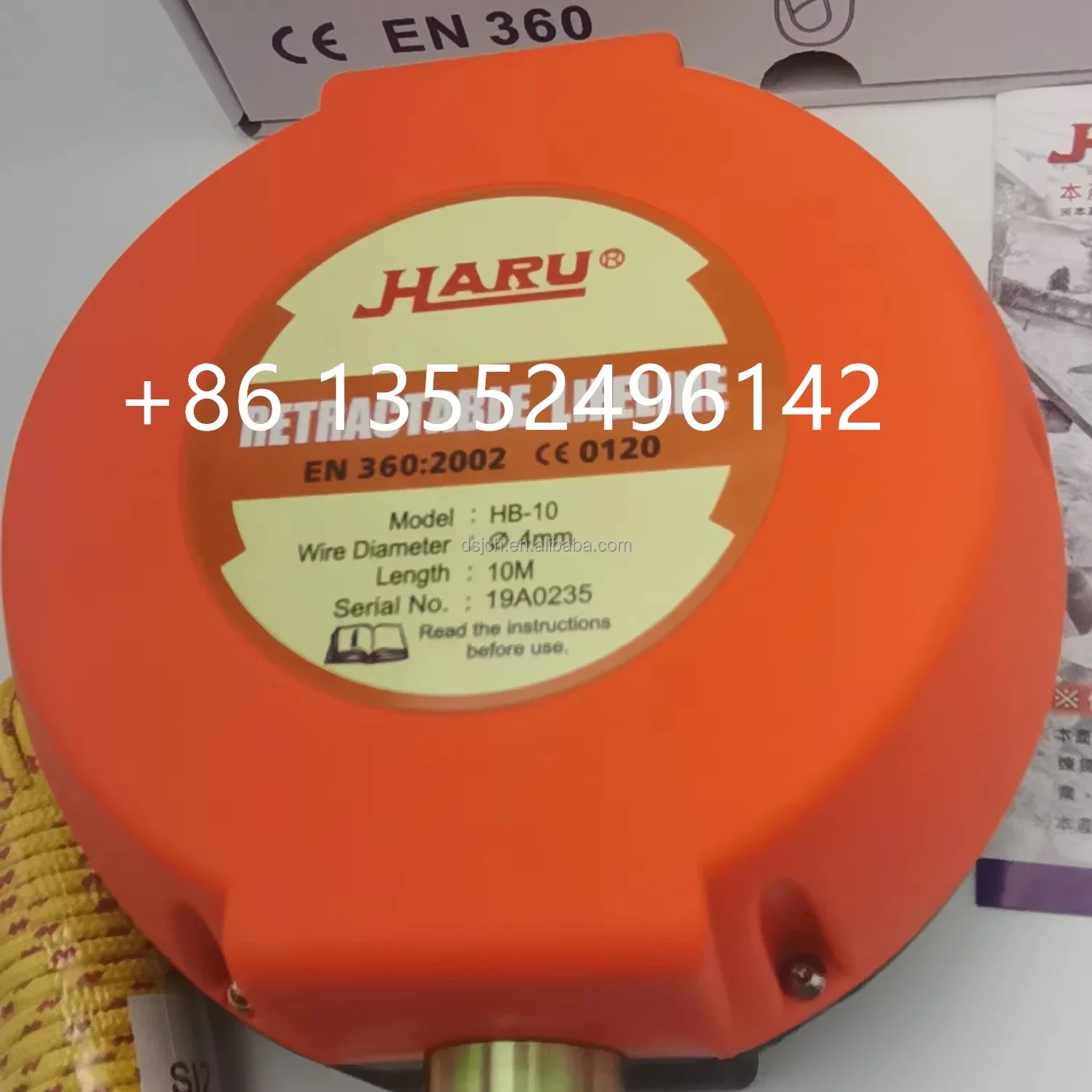 

HARU HB-10 Retractable Safety Self Retracting Lifeline Fall Arrestor 10m Fall Protect Wire Rope Fall Arrester