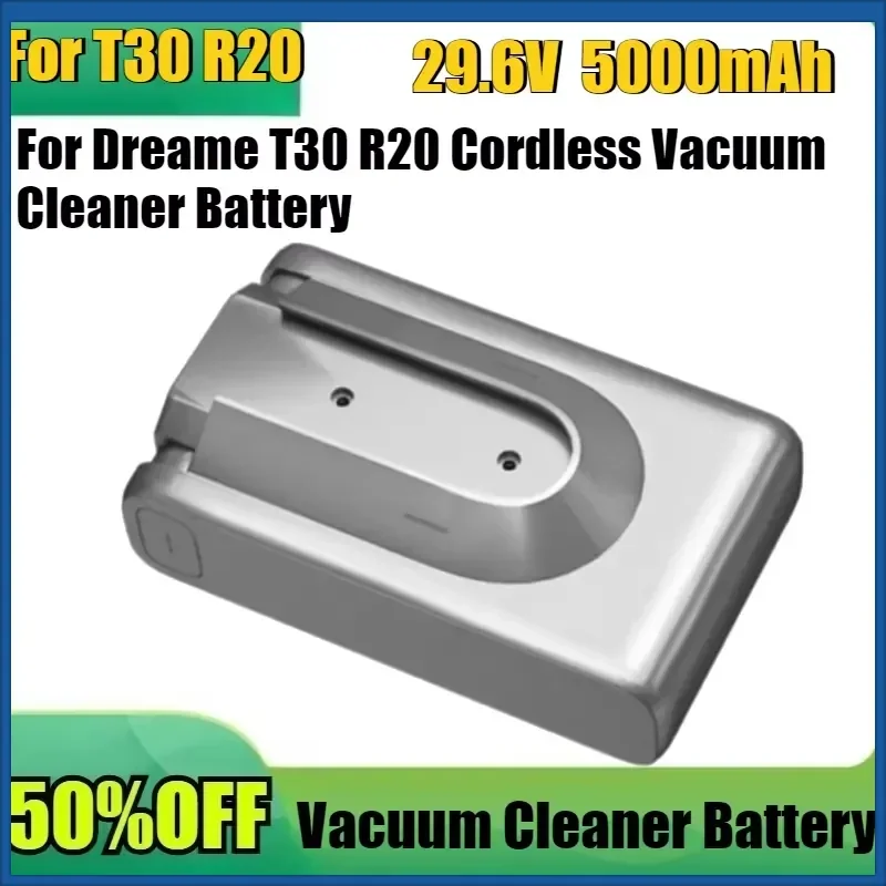 

5000mAh 4000mAh Replacement Battery for Dreame T30 R20 Cordless Vacuum Cleaner Rechargeable Removable Cordless Extra Battery