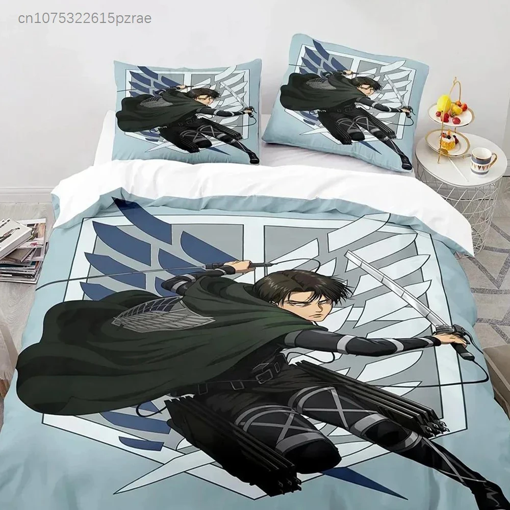 3D Print Anime Attack On Titan Logo Comfortable Duvet Cover Pillowcase Bedding Set Children Bedroom Decoration Home Textile