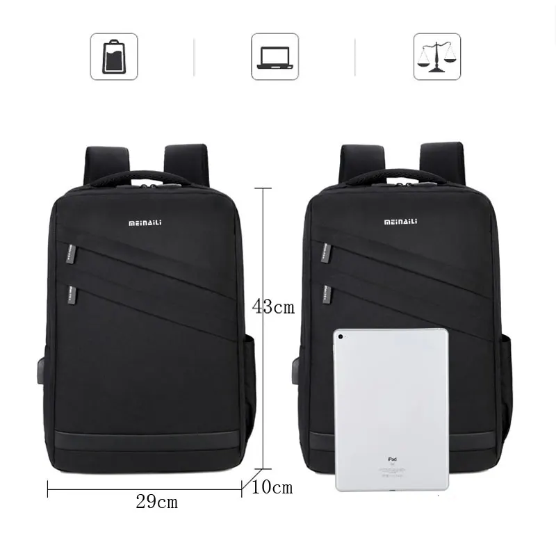 Mochila multifuncional para hombre, bolsa para ordenador de negocios, organizador de viaje, recargable por USB, bolsa escolar para estudiantes universitarios