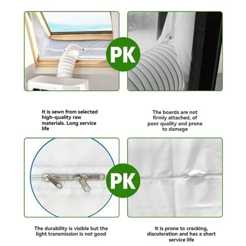 KEOL-Roof Casement Vent Seal Kit For Air Conditioner Outward-Opening Windows For Portable AC With Zipper Waterproof Design(230Cm