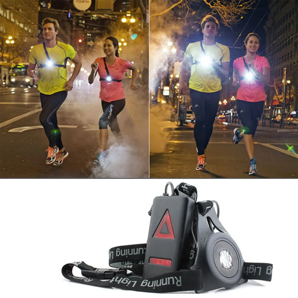 

XPE Outdoor Sport Running Lights Q5 LED Night Running Flashlight Warning Lights USB Charge Chest Lamp White Light Torch