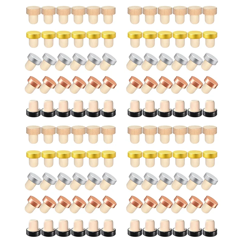

A92P 120PCS Wine Bottle Cork Stopper T Shaped Wine Stopper Tasting Cork Replacement Reusable Cork Glass Beer Bottle Sealing