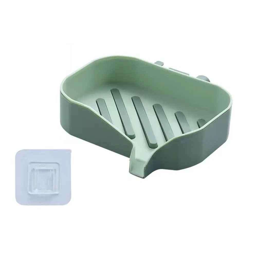

Plastic Double Layer Soap Holder Punch-Free Wall-mounted Drain Soap Dish Holder Removable Self Adhesive Soap Box Bathroom