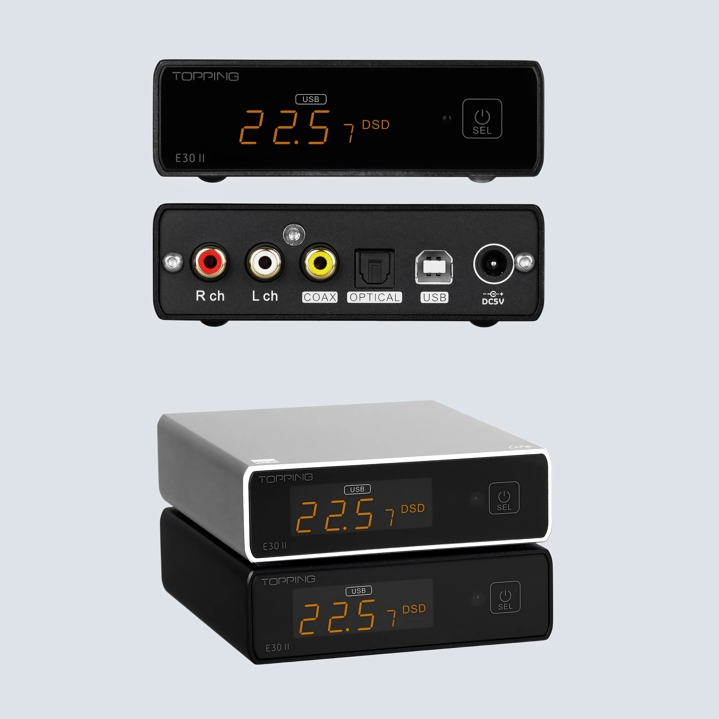 Topping E30 II Lite Desktop Digital Audio Decoder for CD Players Turntables Game Consoles High-Quality Sound Output