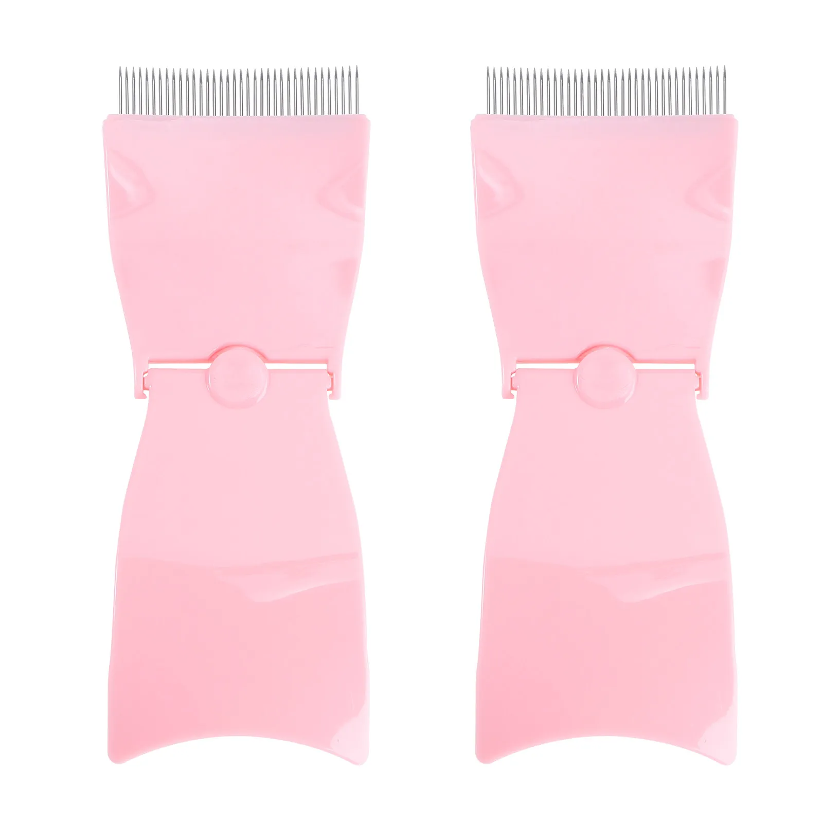 Peine para cejas con aguja de acero, herramienta plegable portátil para el cuidado de las cejas, para mujeres, uso en el hogar y en el salón, fácil de limpiar, 2 uds.
