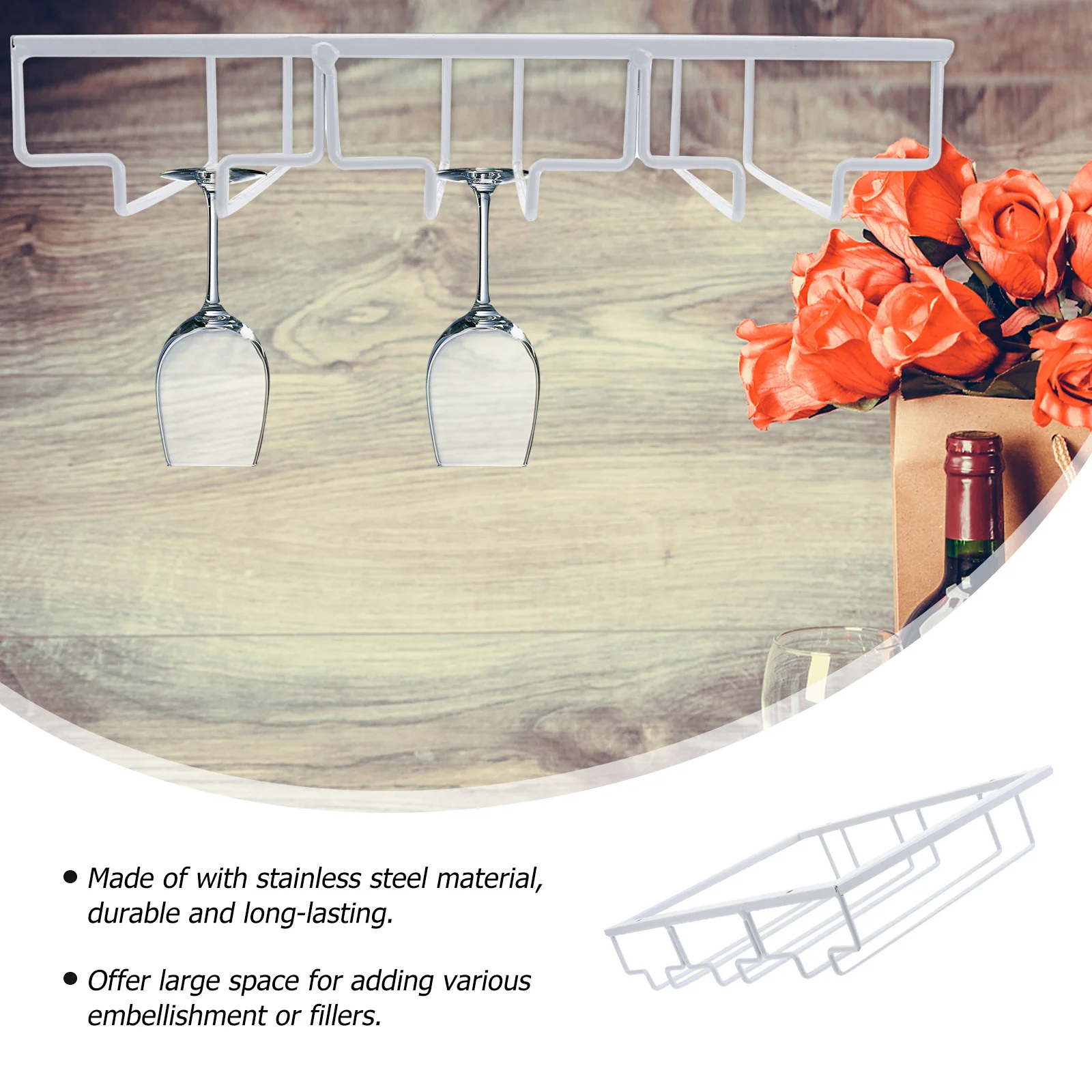 

1Pcs Wine Cup Rack Stainless Steel Multi-Layer Storage Holder Kitchen Draining Rack Portable Storage Bracket