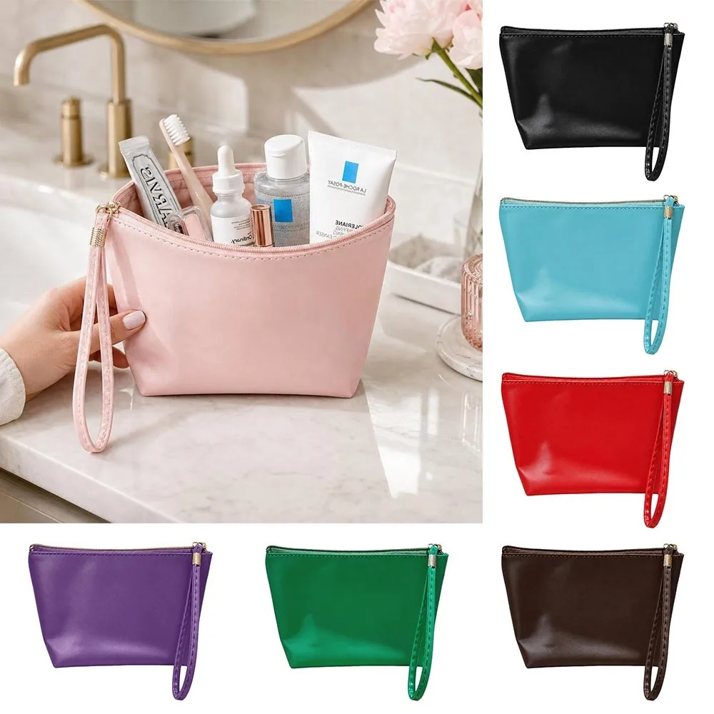 New PU Leather Makeup Bag Large Capacity Waterproof Toiletry Bag Square Shape Camera Storage Bag for Women & Men
