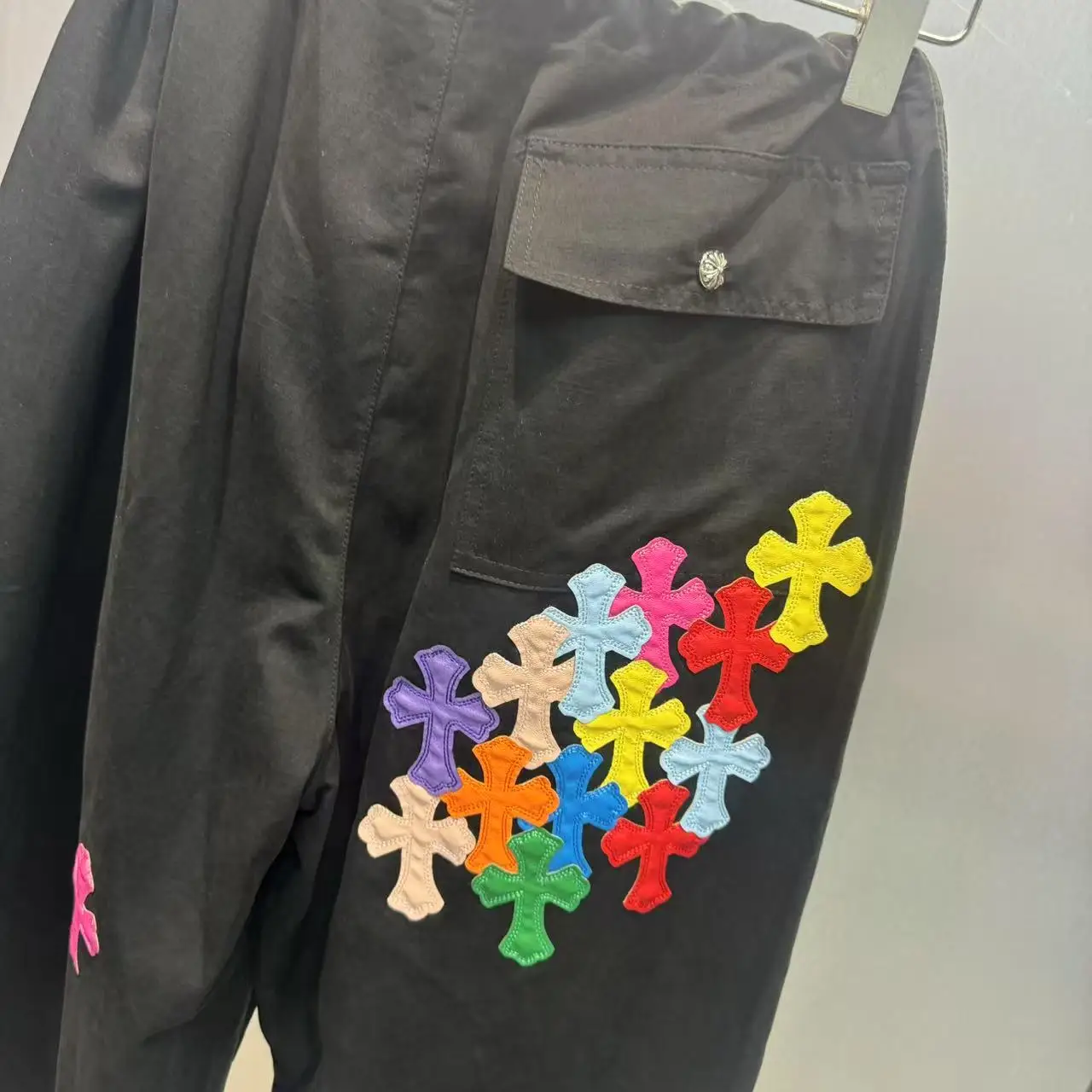 クールなレトロクロスデザインパラトルーパーパンツ Dstring トレンディなレディースハイウエストコットンカジュアルストレートレッグパンツ 秋2025