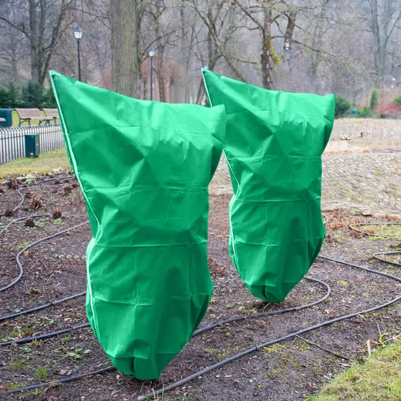 Winter Frost Blankets Frost Blanket Plant Winter Freeze Protection Reusable Frost Cloth Drawstring Tree Cover For Plants Shrubs
