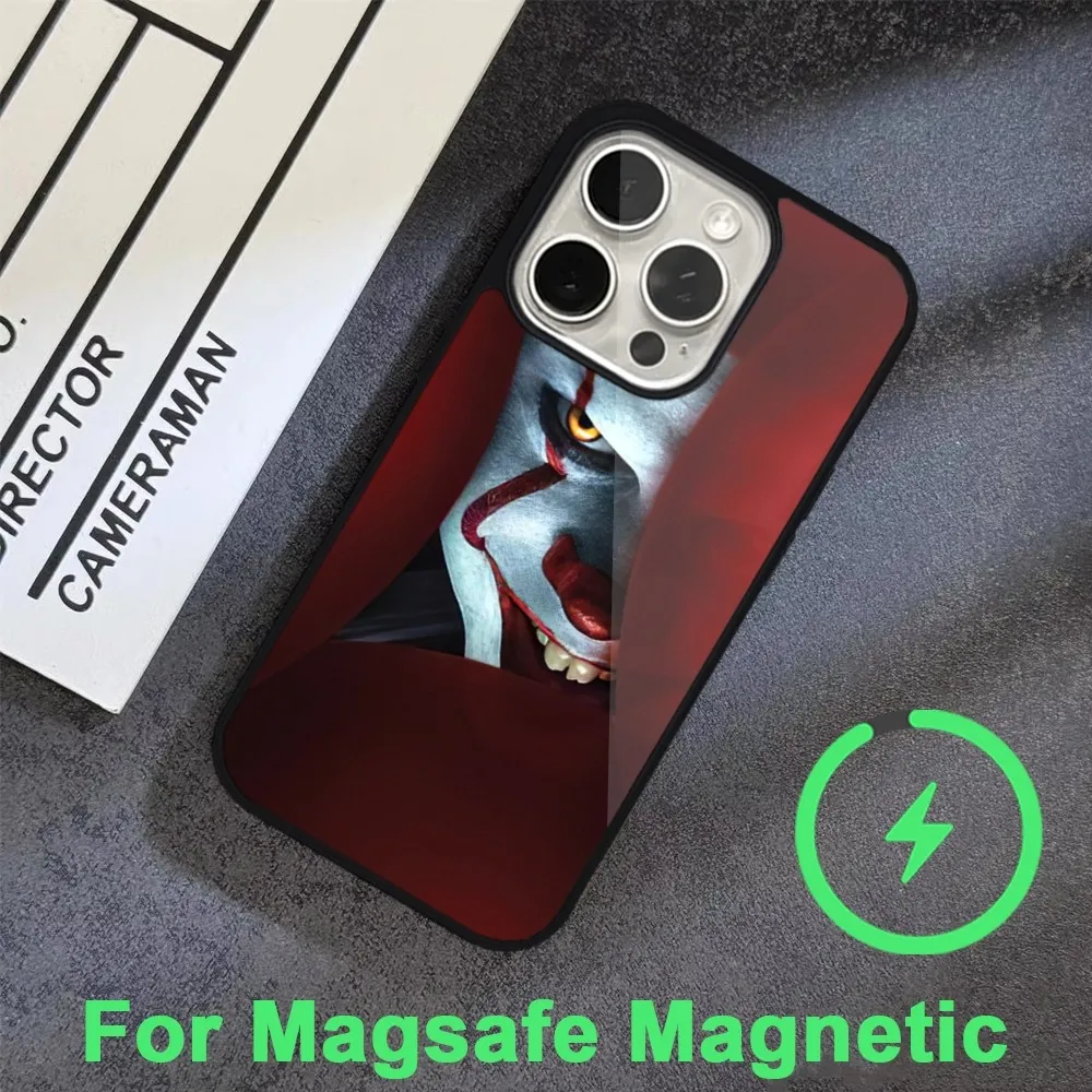 Stephen King s It Pennywise Phone Case For iPhone 15 14 13 12 11 Pro Max Plus  Magsafe Black Soft Cover