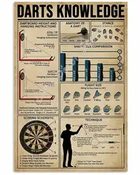 Darts Poster Gift for Beginner Multisize Wall Decor Artwork 8x12 Inches Retro Vintage Decor Sign Metal Tin Sign Home Bar Wall