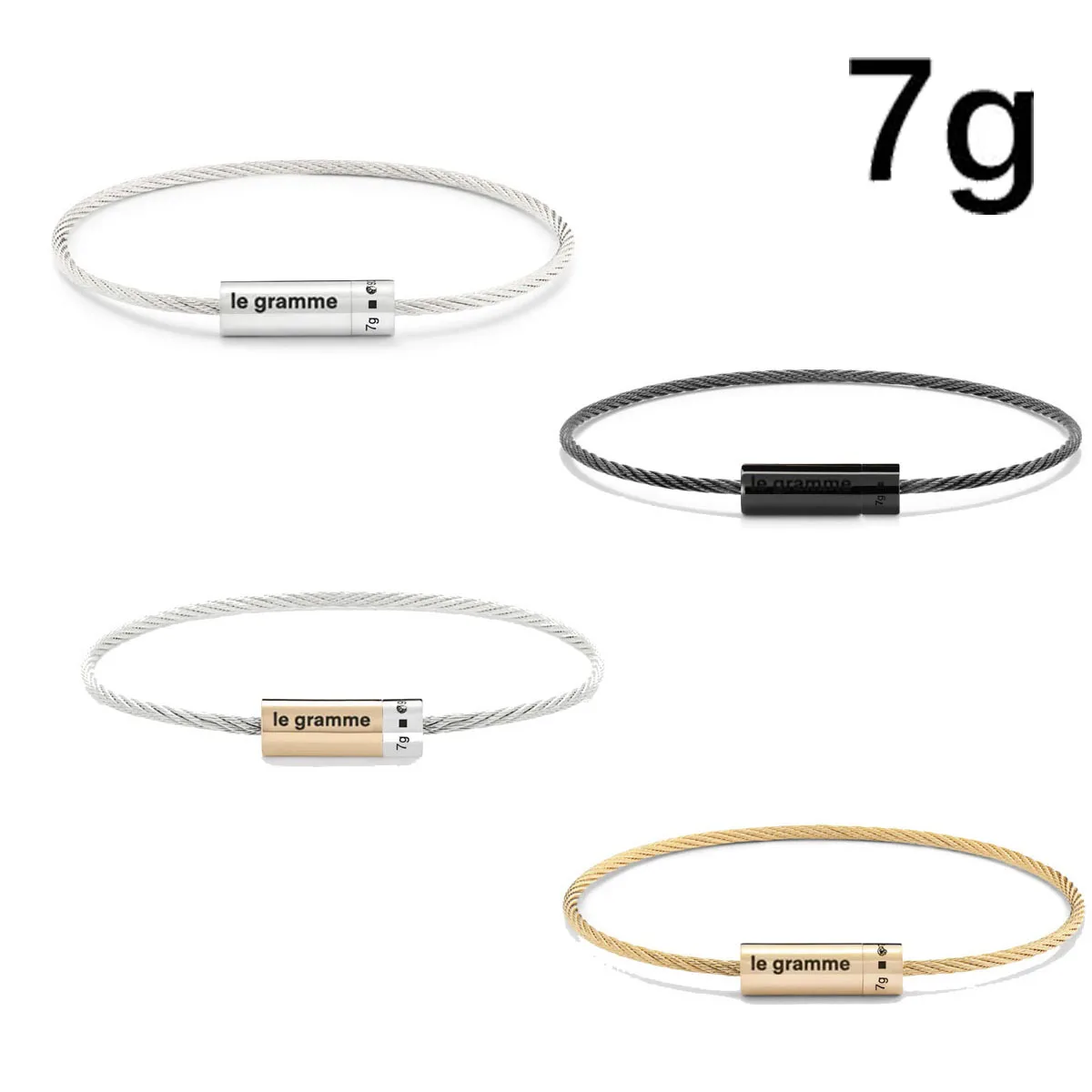 

7g LE fashion men's and women's bracelet rope 7g 925 sterling silver luxury gift French fashion couple bracelet jewelry