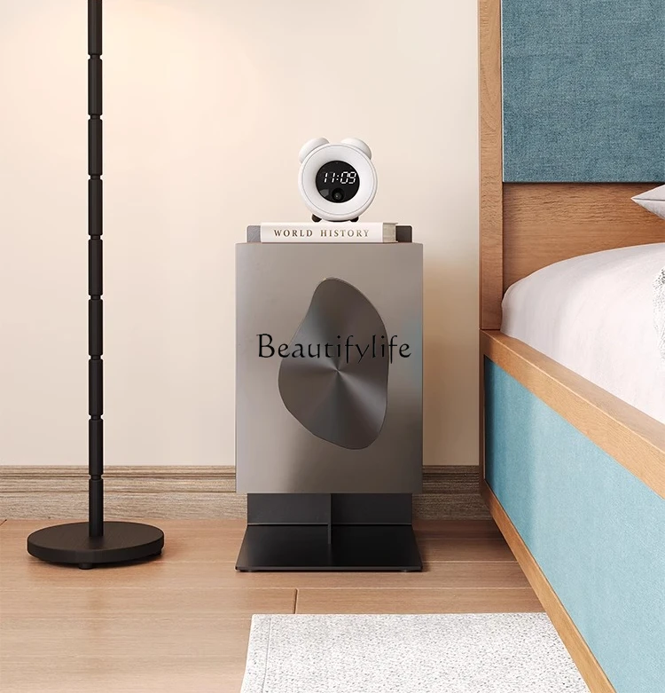 

Super narrow bedside table 2024 new light luxury high-end locker storage table intelligent with light