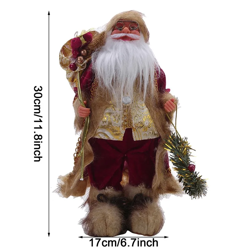 Decorazioni natalizie per la casa altezza 30Cm bambola di babbo natale regali per bambini ornamenti per finestre Navidad capodanno 2025