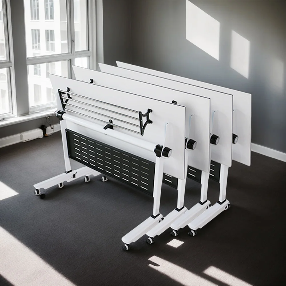 طاولة دراسة حديثة قابلة للطي للبيع بالجملة، غرفة اجتماعات مكتبية قابلة للطي، طاولة اجتماعات مقطعية للتدريب للمساحات الصغيرة #1